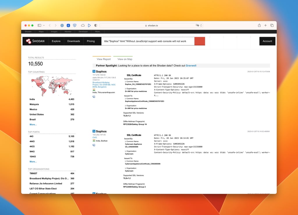 Portale utente di Sophos Firewalls