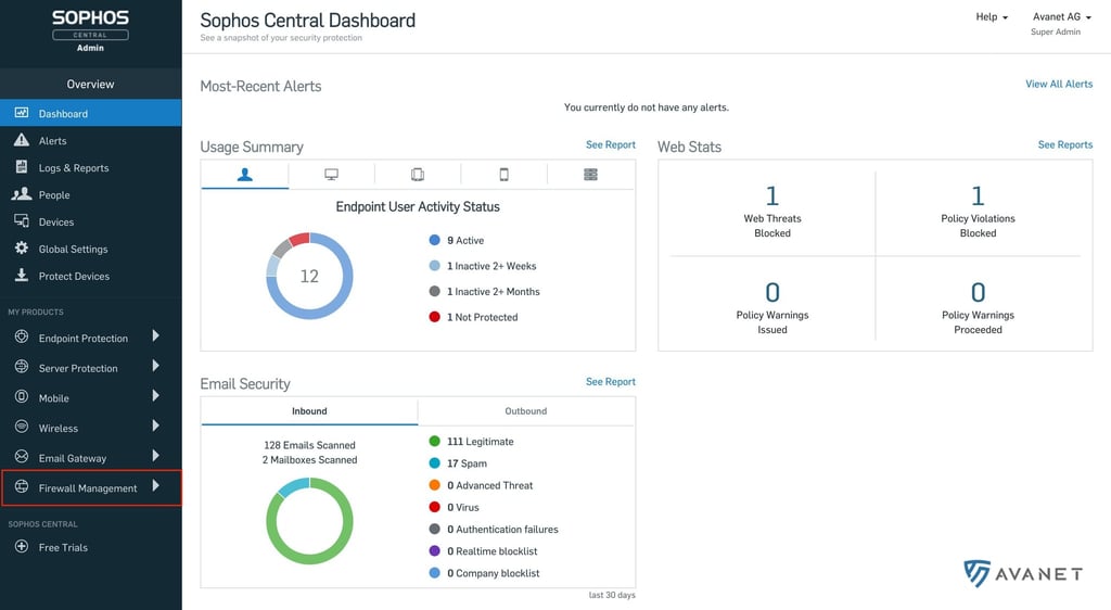 Sophos Central Firewall Manager link