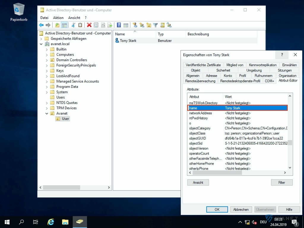 Active Directory attribute name