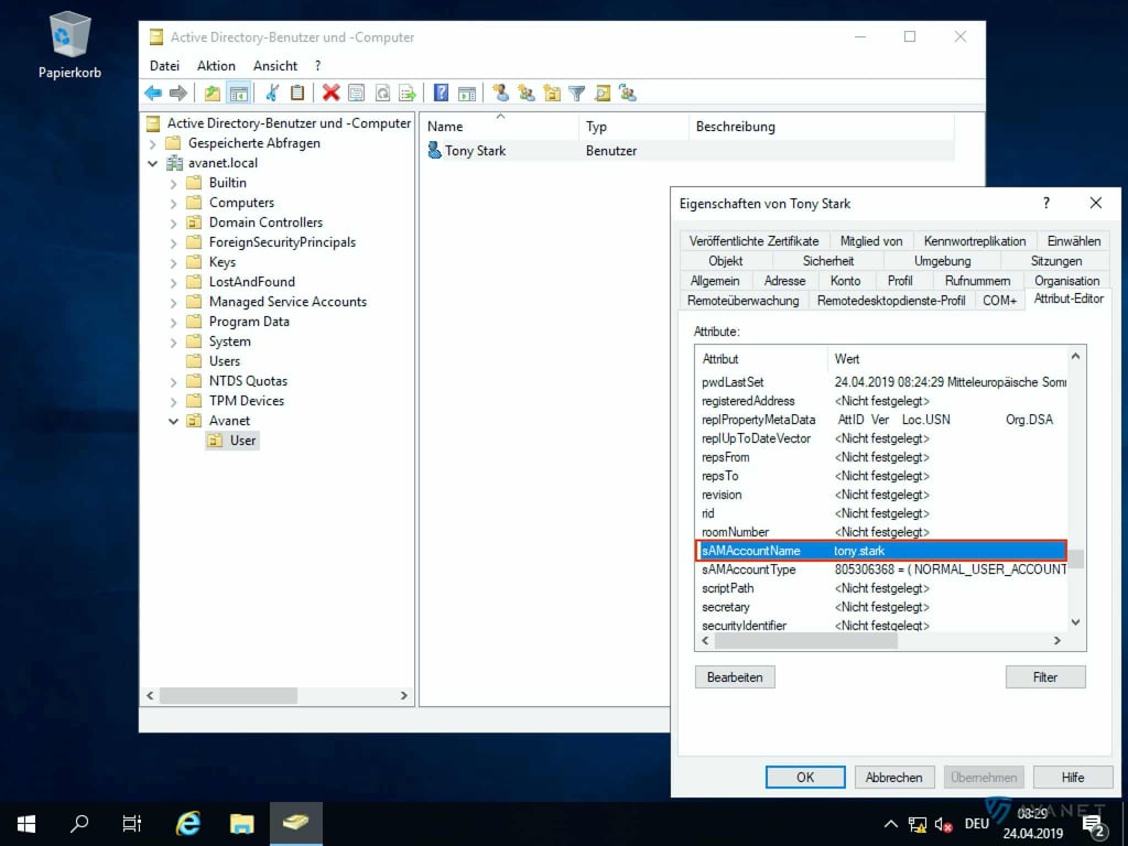 Active Directory attribute sAMAccountName
