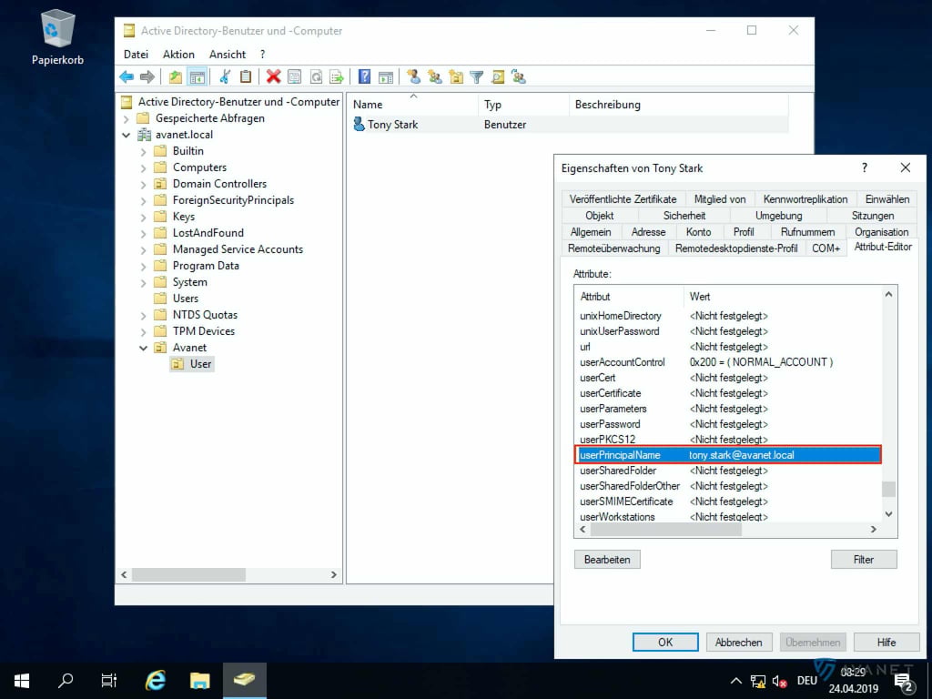Active Directory attribute userPrincipalName