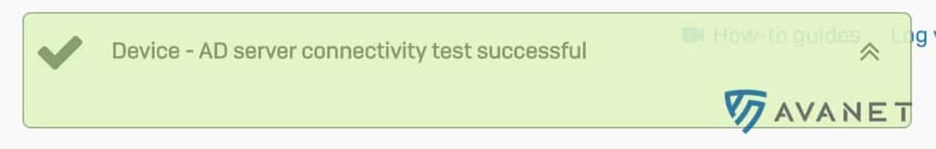 Sophos Firewall Active Directory connection tested successfully