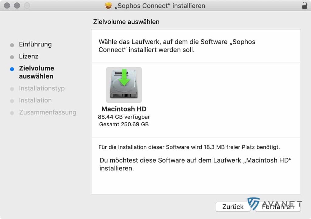 Sophos Connect Client macOS Setup - Location