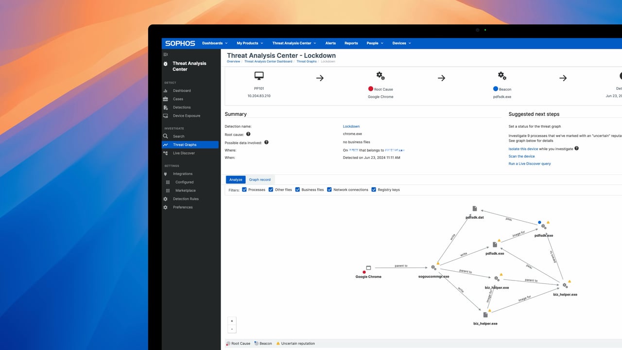 API Sophos Adaptive Attack Protection