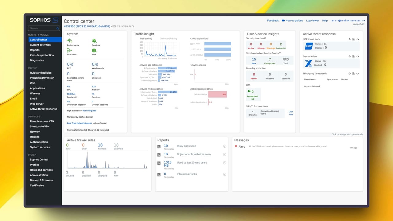 Sophos Firewall v21 : nouvelles fonctionnalités et améliorations