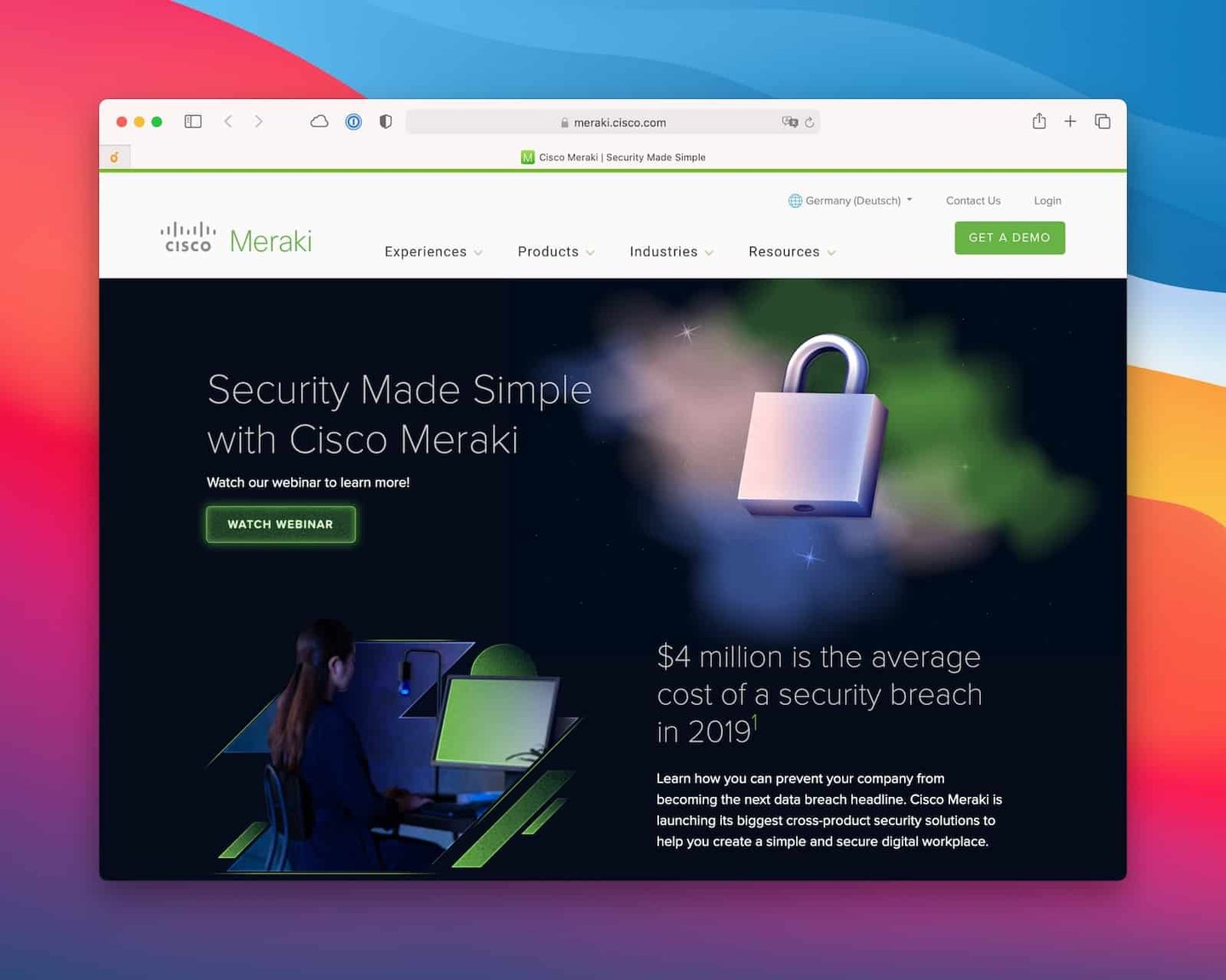 Cisco Meraki-webbplats