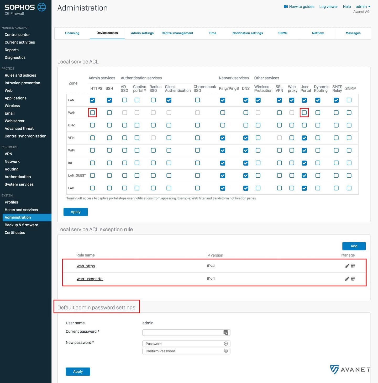 Sophos Firewall OS dostęp Asnarok