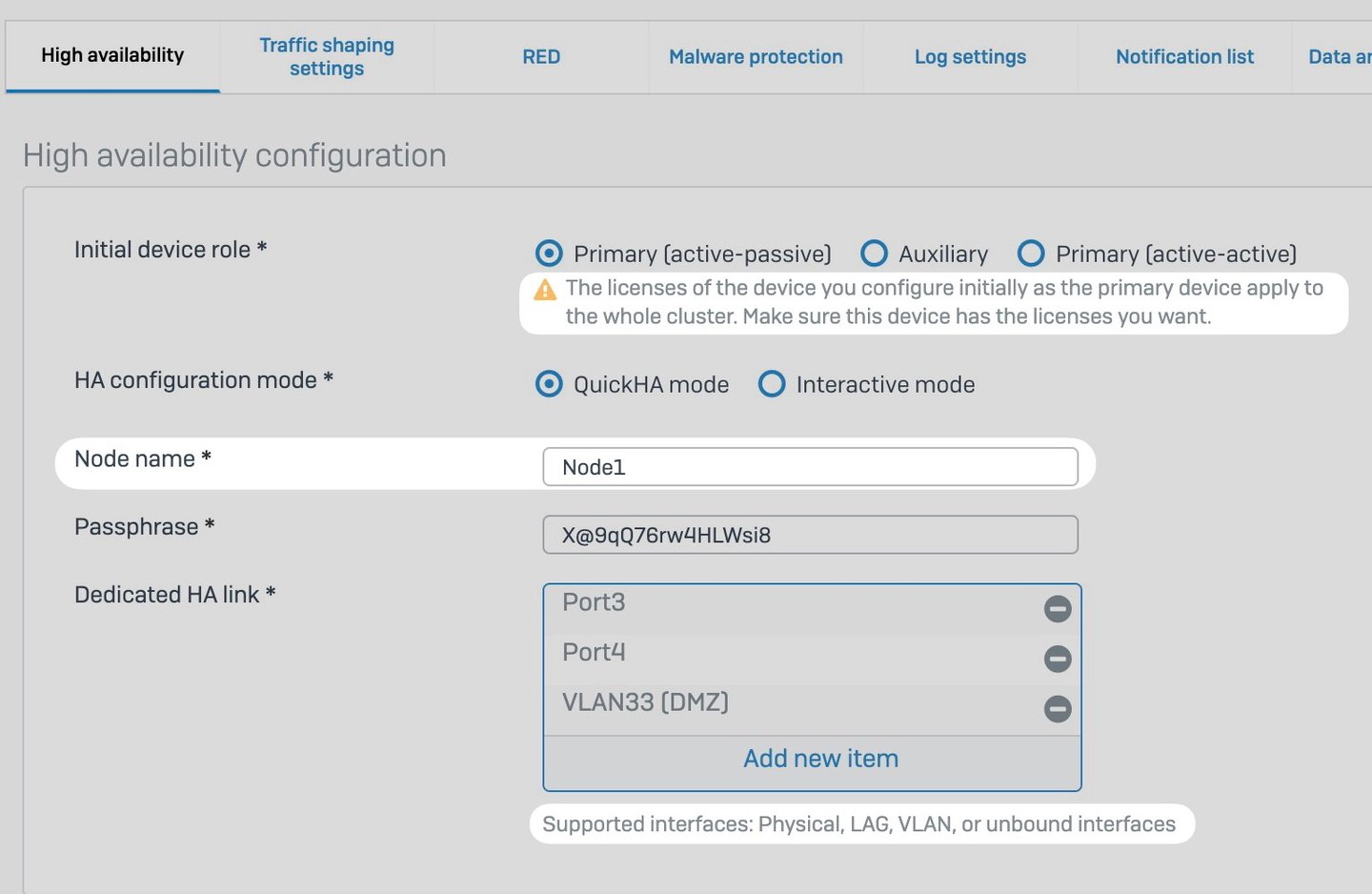 Sophos Firewall 19.5 Alta Disponibilidad crear clúster