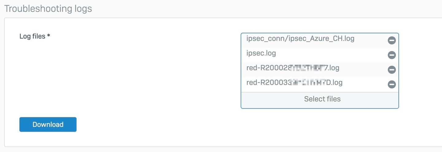 Sophos Firewall v20 MR1 - Logs für IPsec S2S oder jede RED