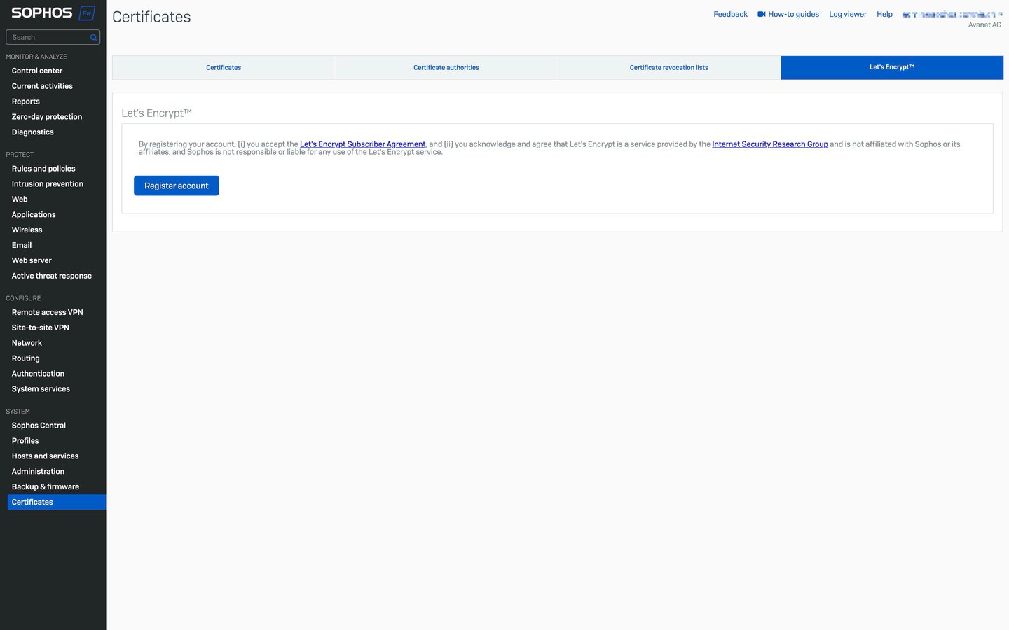 Tableau de bord Sophos Firewall v21 vs v20