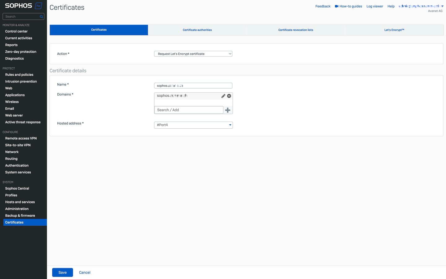 Tableau de bord Sophos Firewall v21 vs v20