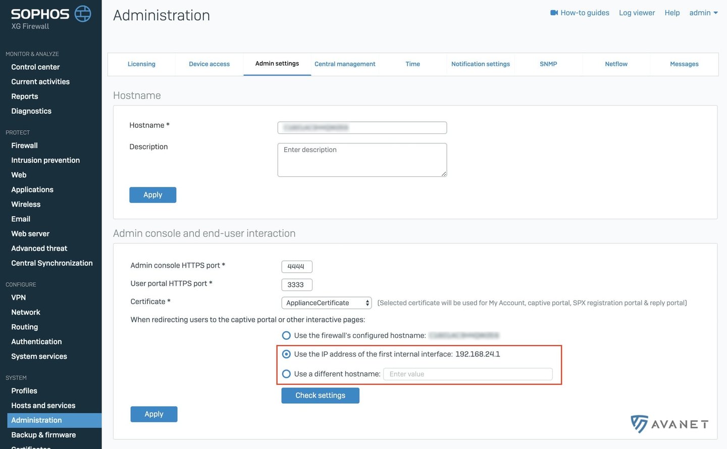 Sophos v17.5 - administration changes
