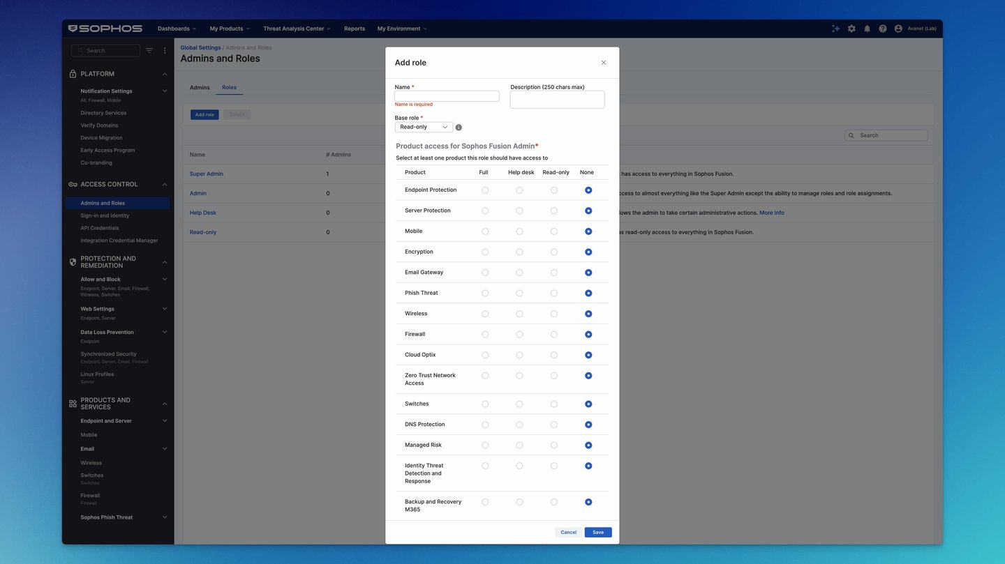 Empty Add role dialog