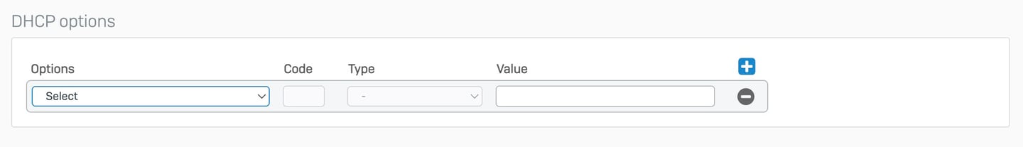 Configure DHCP options in the DHCPv4 server of the Sophos Firewall