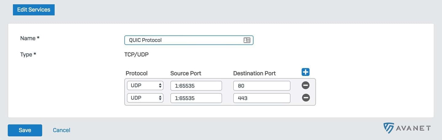 Sophos Firewall Firewall Rule with Block QUIC protocol
