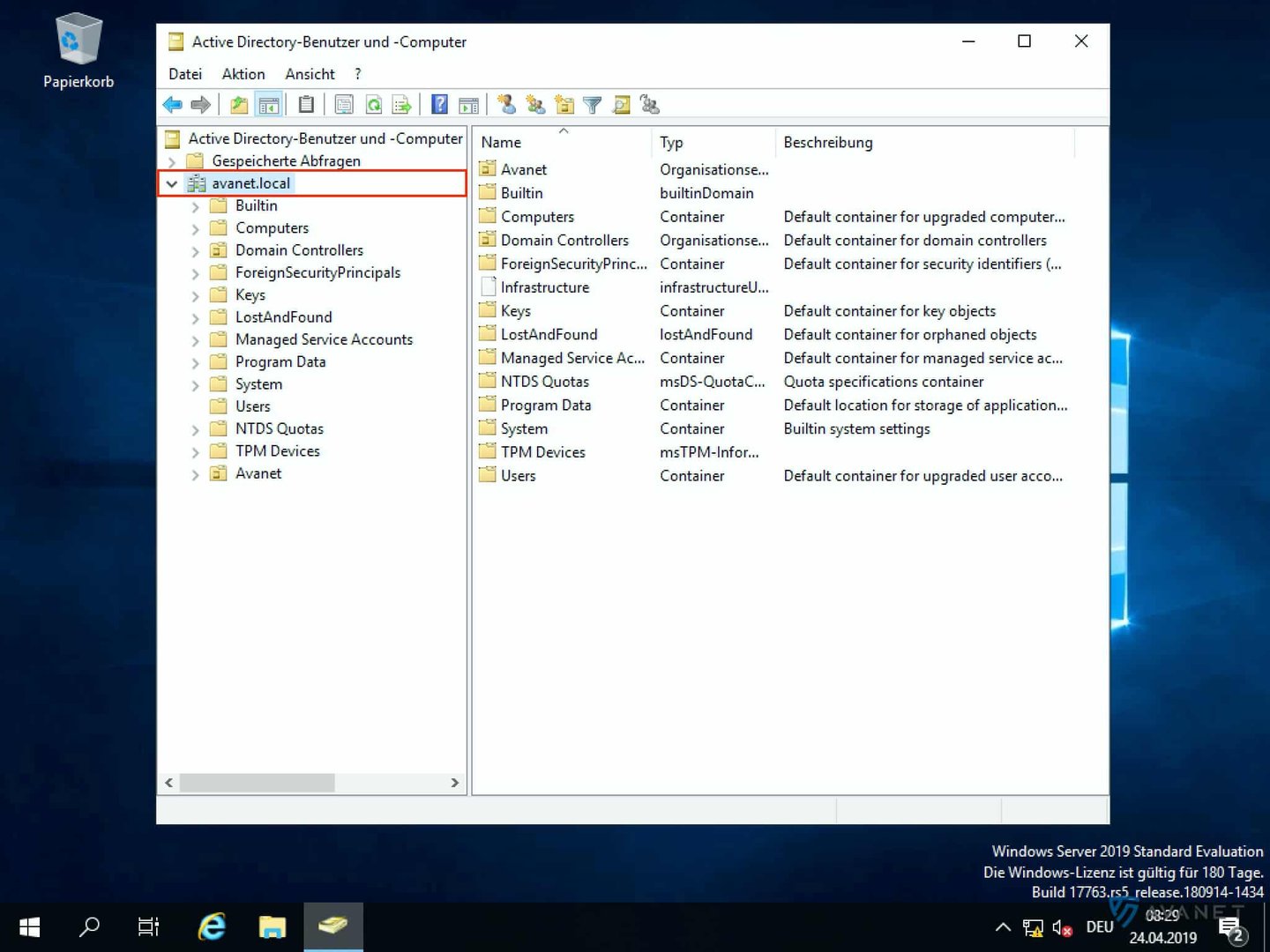 Show Active Directory domain name