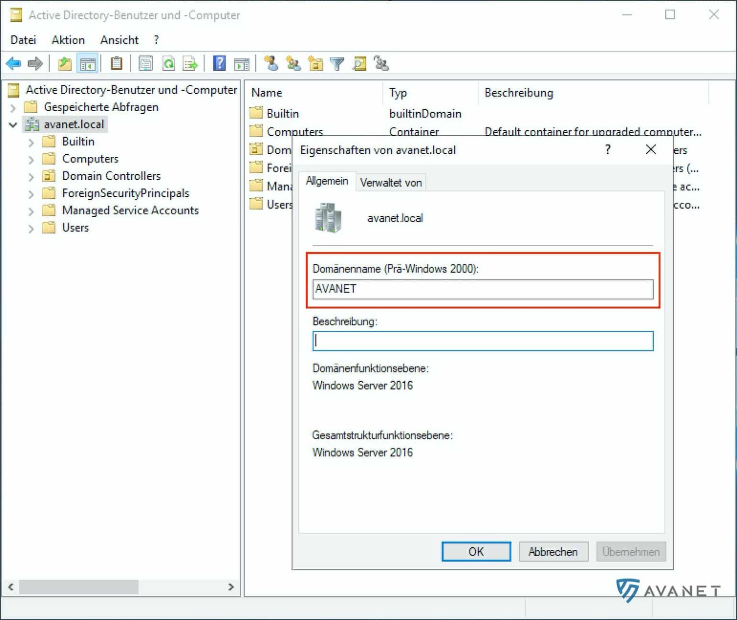 Show NetBIOS name of an Active Directory domain