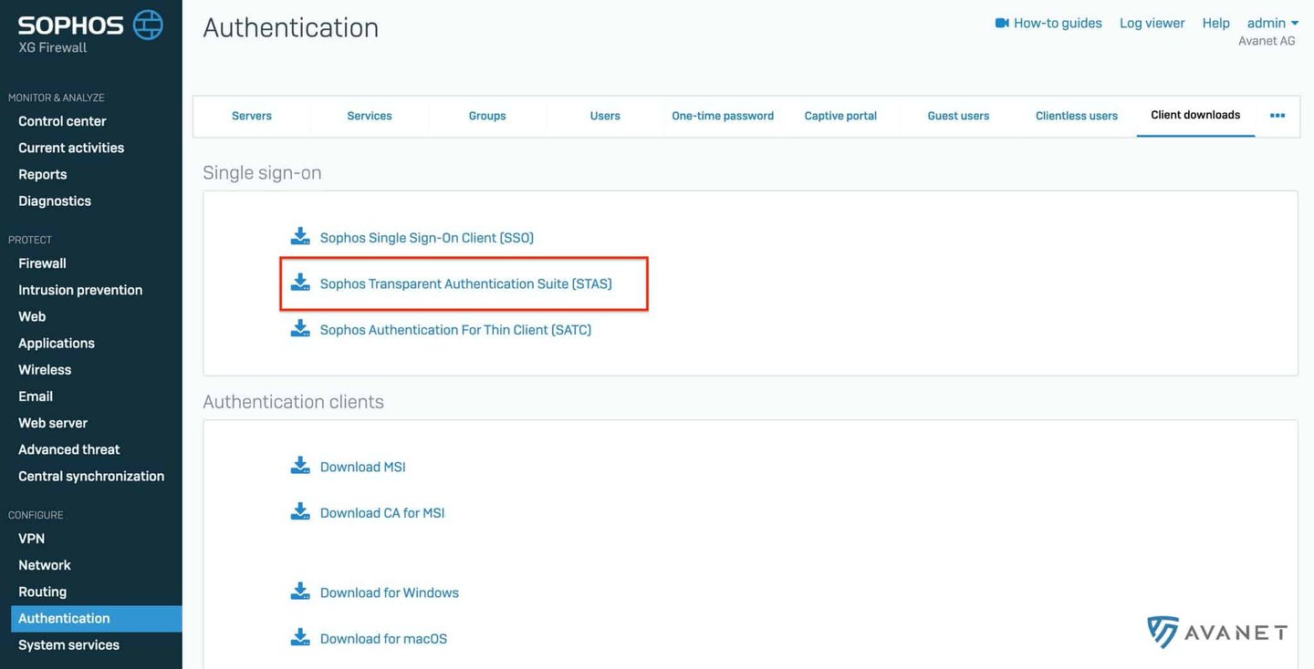 Download Sophos Transparent Authentication Suite