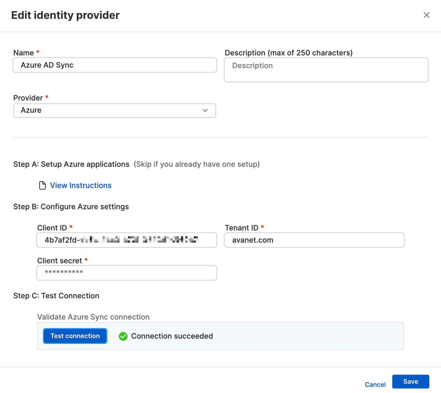 Selecteer Identiteitsprovider in Sophos ZTNA