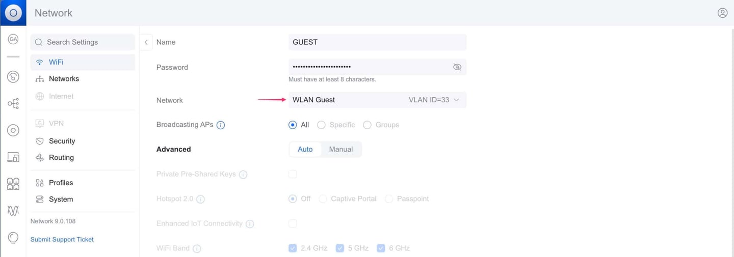 UniFi WiFi - create SSID