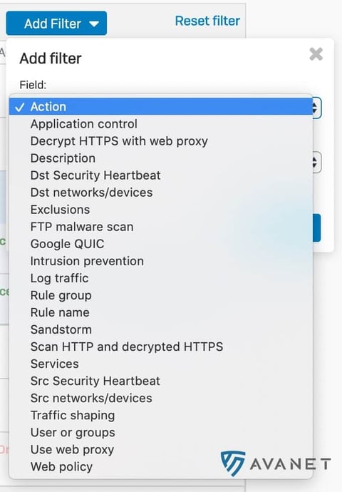 Sophos SFOS v18 Filter Firewall Rules