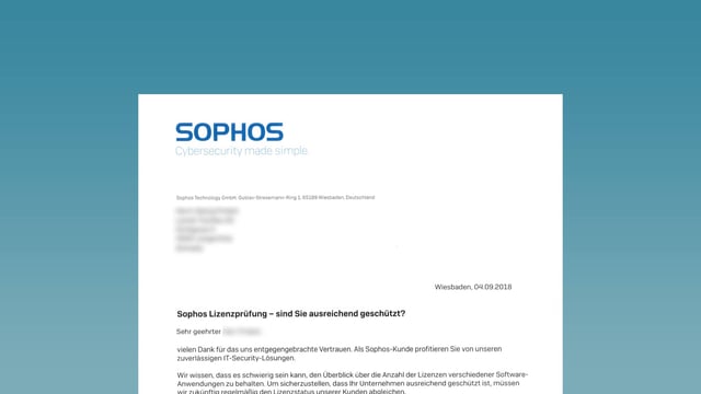 Contrôle de licences Sophos - Vérifiez vos licences