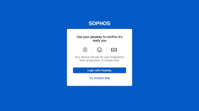 Passkeys désormais disponibles dans Sophos Central