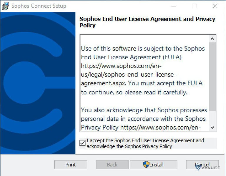 Sophos Connect Client Setup för Windows